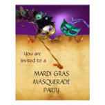MARDI GRAS MASQUERADE PARTY, orange purple Invite