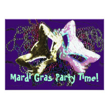 Mardi Gras Party Invitation