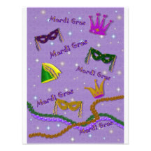 Mardi Gras Party Personalised Invitation