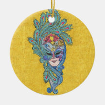 Mardi Gras Peacock Mask 2011 Ornament