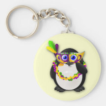 Mardi Gras Penguin Keychain