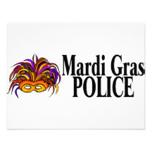Mardi Gras Police Mask Custom Invite