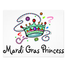 Mardi Gras Princess Personalized Invitations