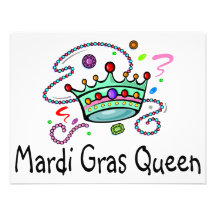 Mardi Gras Queen Personalized Invite