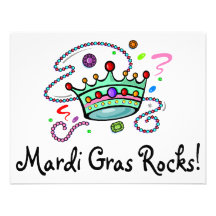 Mardi Gras Rocks Crown Personalized Invitations