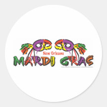 MARDI-GRAS ROUND STICKER