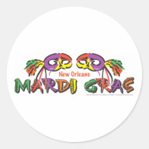 Mardi Gras Round Sticker