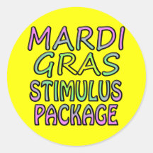 MARDI GRAS ROUND STICKER