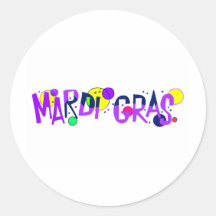 Mardi Gras Round Sticker