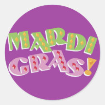 Mardi Gras Round Stickers