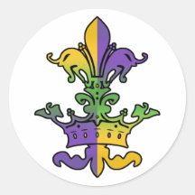 Mardi Gras Royalty Round Stickers