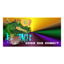 Mardi Gras Who Da King? Card Photo Cards