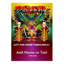 Mardi Gras Witch Doctor-Skull V-3-T Business Card