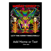 Mardi Gras Witch Doctor-Skull V-3-T Business Cards