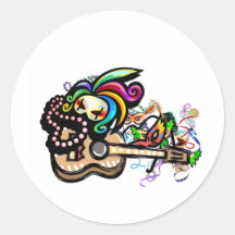 Mardis Gras Ukulele Sticker
