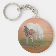 Mare & Foal Artist Beverley Walters Keychains
