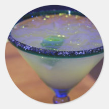 Margarita On The Rocks With Salt Round Stickers