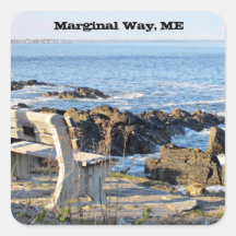 Marginal Way, Ogunquit, Maine Square Stickers