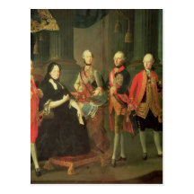 Maria Theresa of Austria  with four of her Post Card