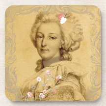 Marie Antoinette Altered Art Illustration Beverage Coaster