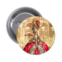 Marie Antoinette Christmas Tea Party Button Pin buttons
