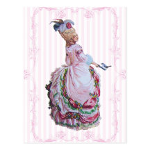 Marie Antoinette In Pink Invitation Postcards