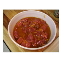Marinated Beef Ready For Cooking Post Cards