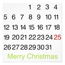 Mark Your Calendars Christmas Flat Card Invite