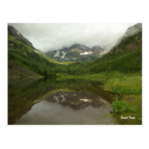 Maroon Bells Series #3, July Reflection. Postcard