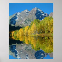 Maroon Bells With Aspens Poster