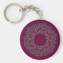 Maroon check in the dark keychain