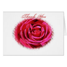 Maroon Rose Thank you Note Card