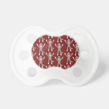 Maroon Sock Monkey Print