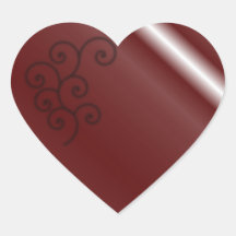 Maroon Spiral heart sticker