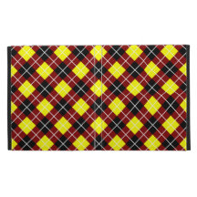 Maroon,Yellow, Black and White Argyle iPad Folio Cover