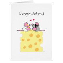 Marriage Congratulations Cute Bride and Groom Mice Greeting Cards