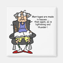 Marriage, Lightning, Thunder Humour Fridge Magnet