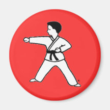 Martial Arts Kid 3 red magnet