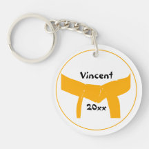 Martial Arts Orange Belt Key Chain