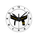 Martial Arts Third Degree Black Belt Round Clock