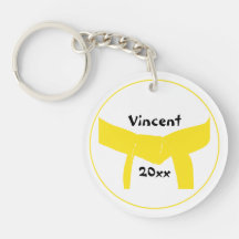 Martial Arts Yellow Belt Key Chain