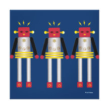 Martzkins In Outer Space Robots Canvas Canvas Print