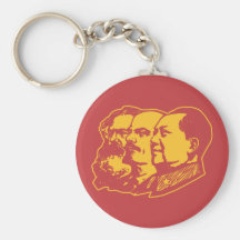Marx Lenin Mao Portrait Keychain
