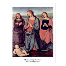 Mary Adoring The Child By Pietro Perugino Postcards