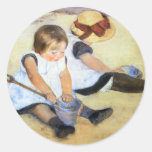 Mary Cassatt Playing on the Beach Stickers