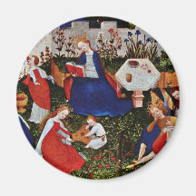 Mary In The Garden Agreed With Saints By Meister D Refrigerator Magnet