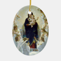 Mary with Angels - Regina Angelorum Christmas Tree Ornament
