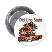 Maryland Old Line State Flowers Buttons