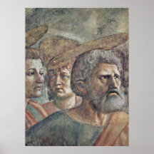 Masaccio - The Tribute Money detail: Peter Posters