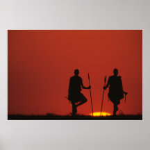 Masai at Sunset Posters
